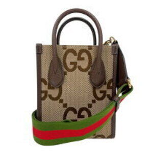 Gucci Jumbo GG Tote Bag brown canvas leather